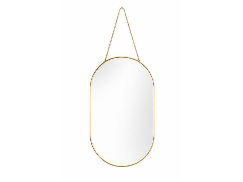 Gold Oval Wall Mirror 23x9 Inch Decorative Mirror for Bathroom Bedroom Home image number 0