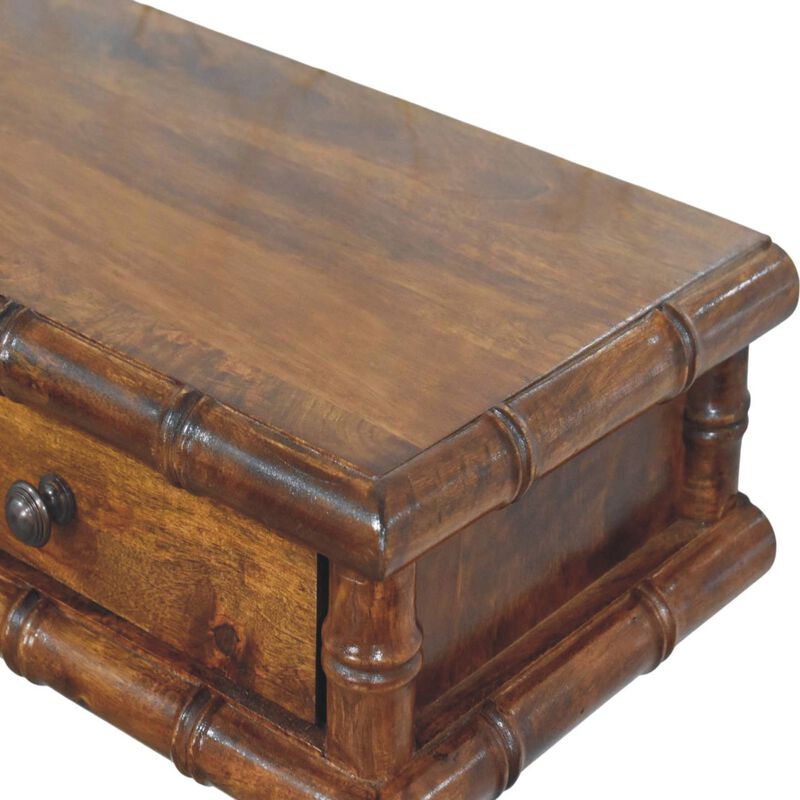 Artisan Furniture Solid Wood Bamboo Two Drawer Console Table , Brown image number 6