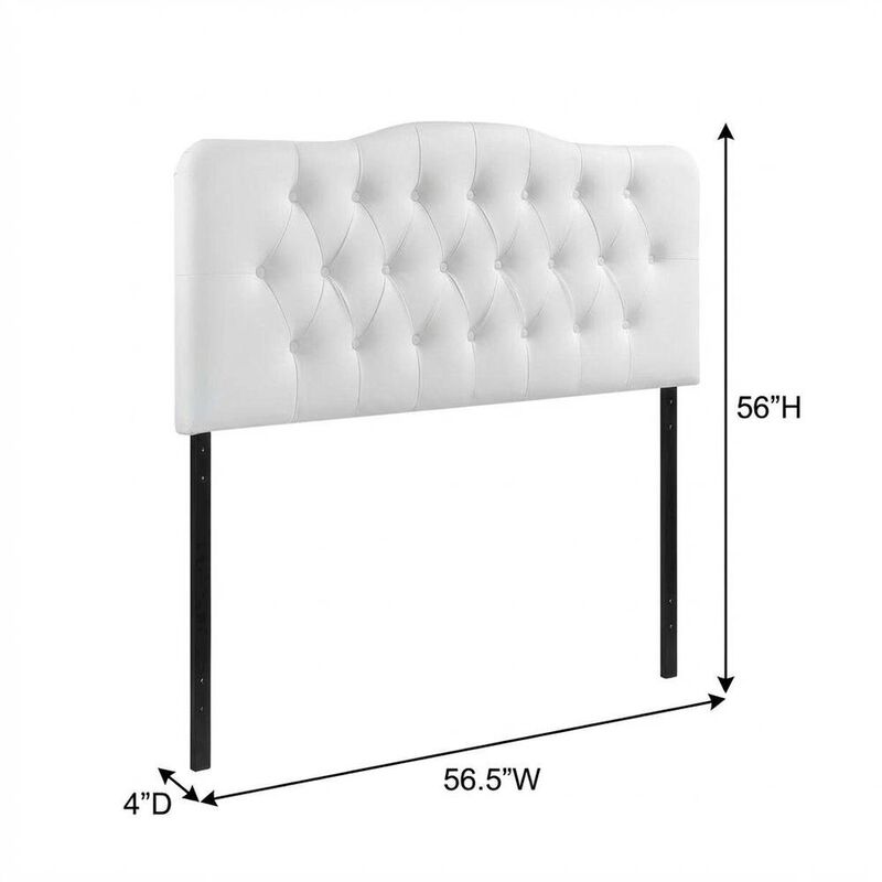 Upholstered Vinyl Full Headboard with Durable Padding and Classic Design image number 1
