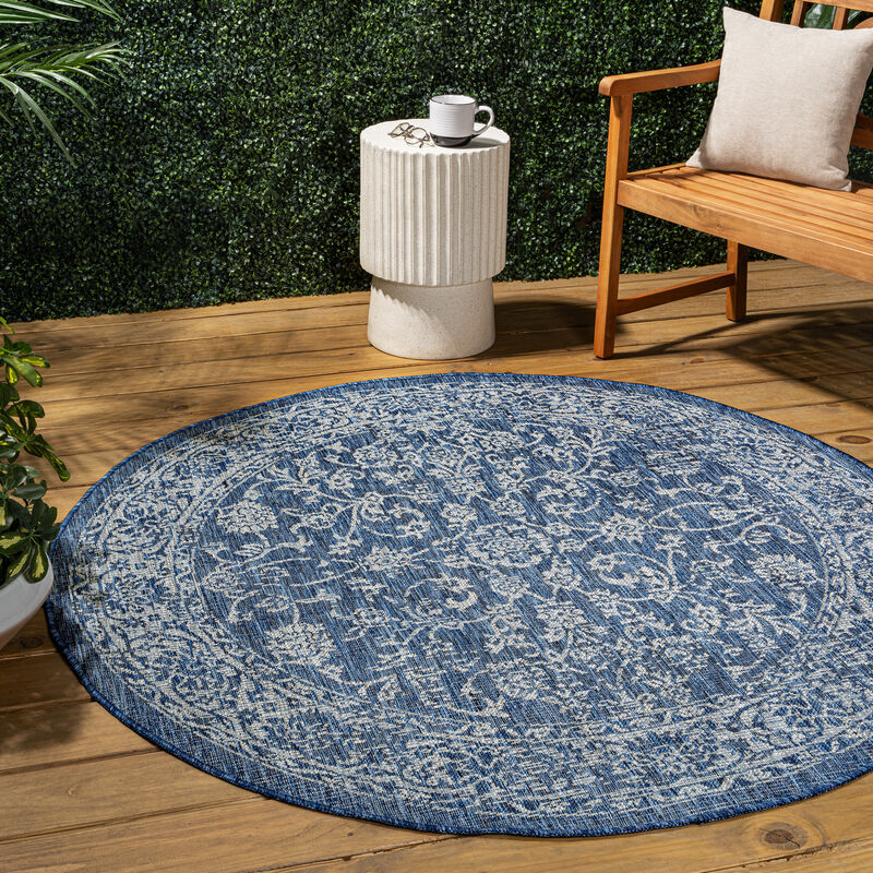 Tela Bohemian Textured Weave Floral Area Rug