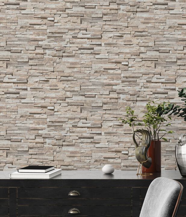 The Bricks And More Graceful Granite Motif Beige Wallpaper BB51151