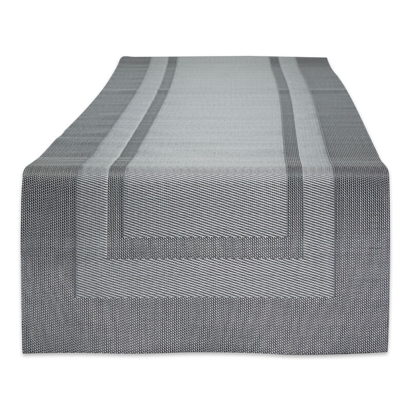 72" Gray Solid Double Framed Table Runner image number 1