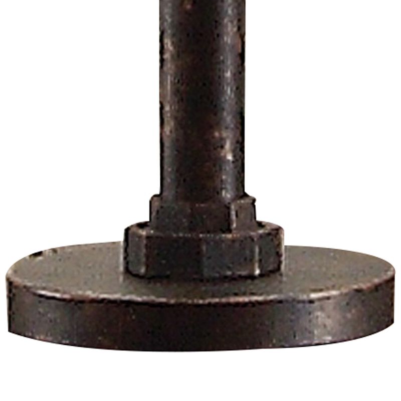 29 Inch Table Lamp, Dome Shade, Industrial Pipe Design, Rustic Bronze - Benzara