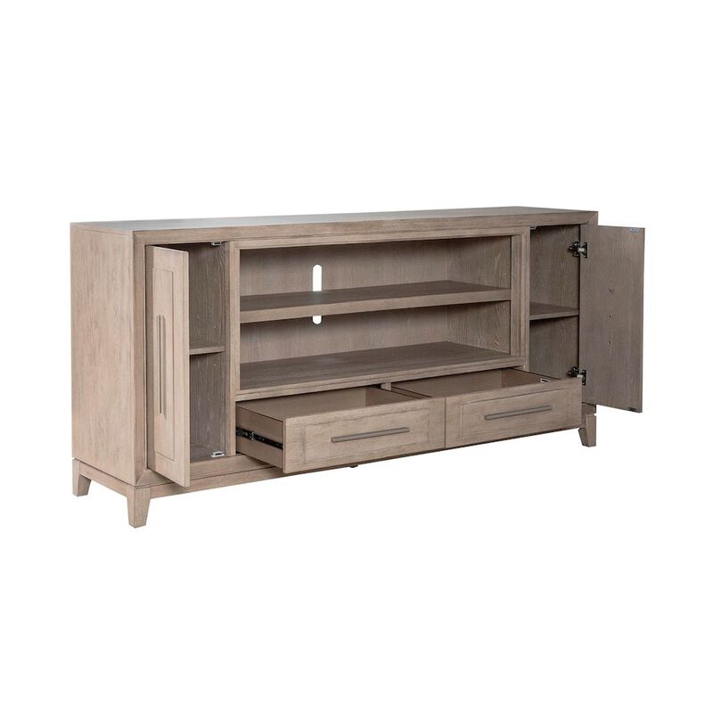 Liberty Furniture Brentwood 80 Inch TV Console for Living Room  - Sandstone Oak image number 3