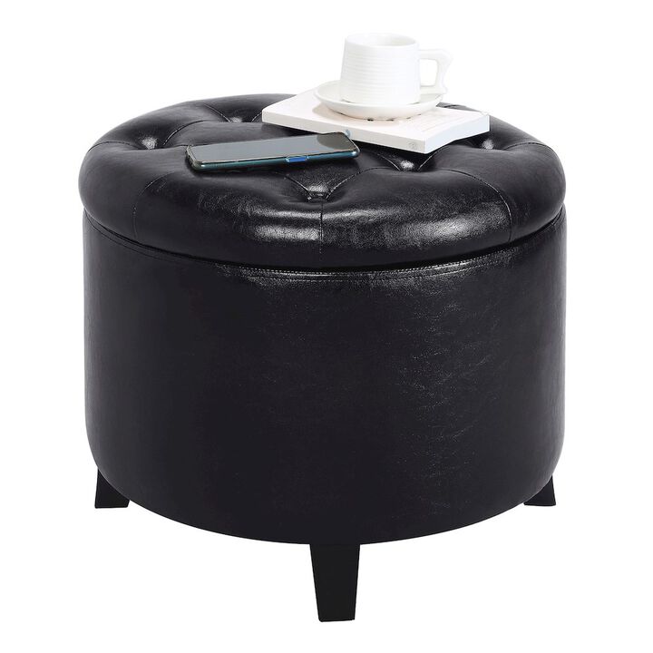 Convenience Concepts Designs4Comfort Round Storage Ottoman