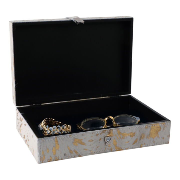 Hair On Hide Speckled Box, Tan