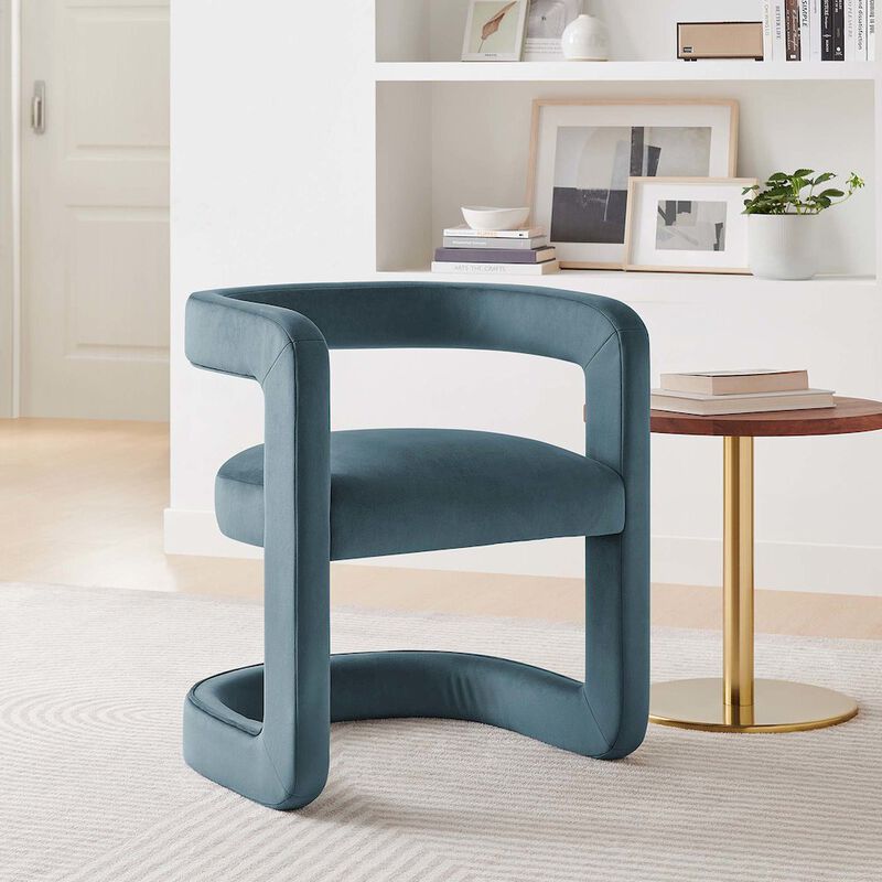 Winslow Barrel Performance Velvet Dining Chair image number 7