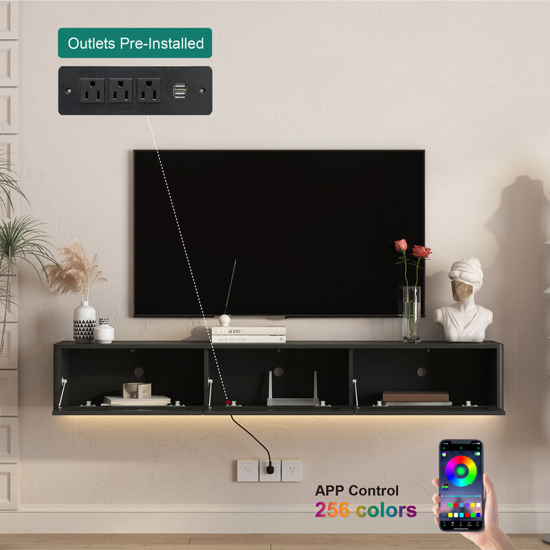 Ringru Floating TV Stand image number 3