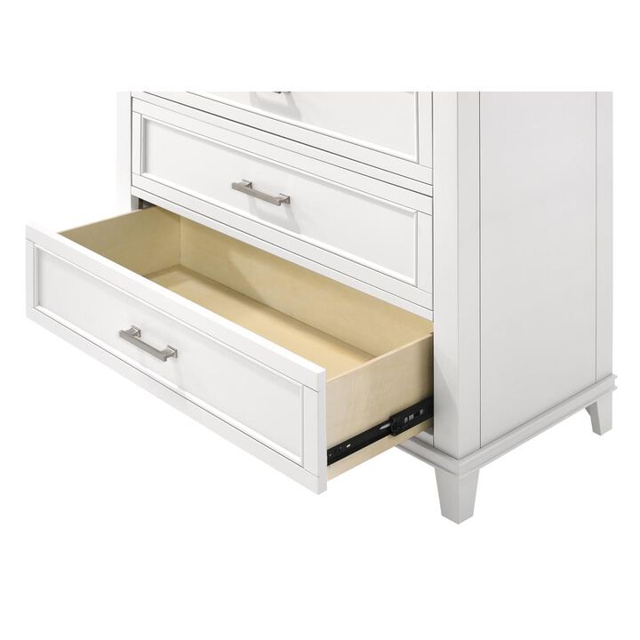 White Nova Ii 5 Drawer Chest