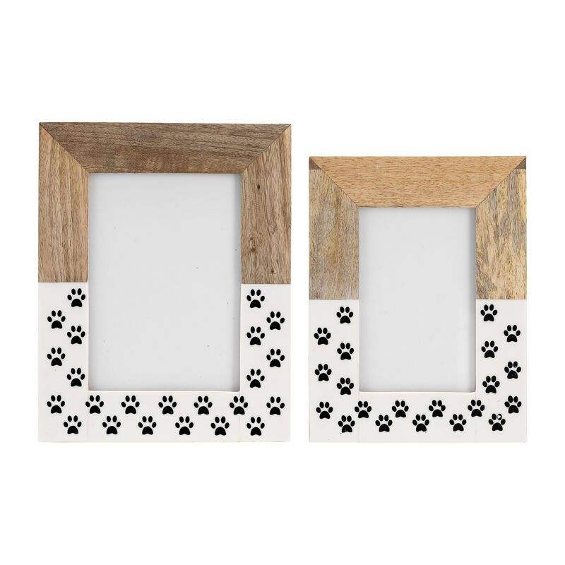 Wood, 4x6, Dog-paws Photo Frame,white image number 4
