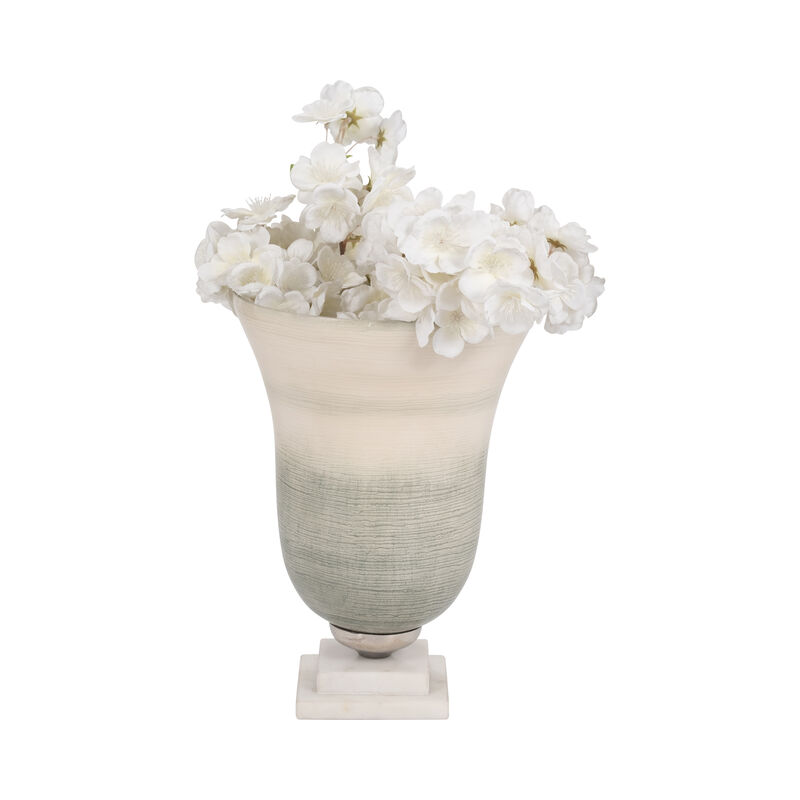Glass 12" Vase on Marble Base image number 1