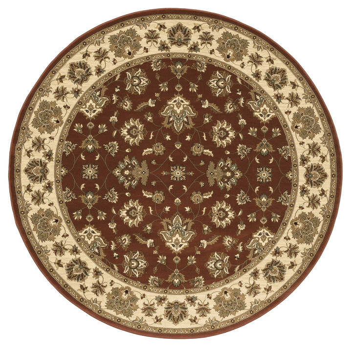 HomeRoots Floral Round Rug