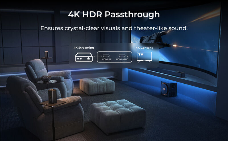 ULTIMEA Skywave Series 5.1.4ch Wireless Surround Sound System, 760W Dolby Atmos Sound Bar with 8" Subwoofer,2 Wireless Surround Speakers image number 8