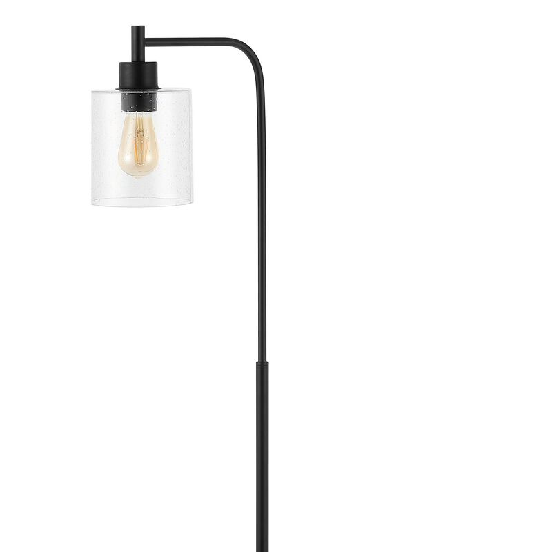 Axel Iron/Seeded Glass Farmhouse Industrial LED Floor Lamp