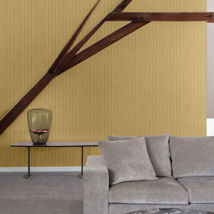 Precious Weaves Irregular Stripes Gold Wallpaper PW4005