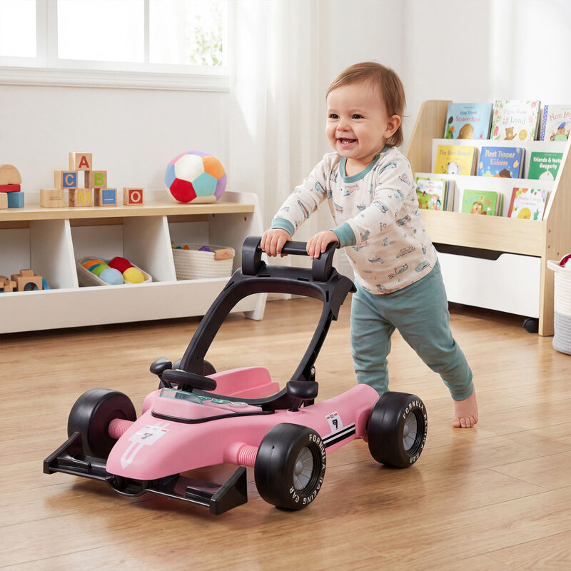 4-in-1 Adjustable Baby Walker with Activity Center and Music Box image number 7