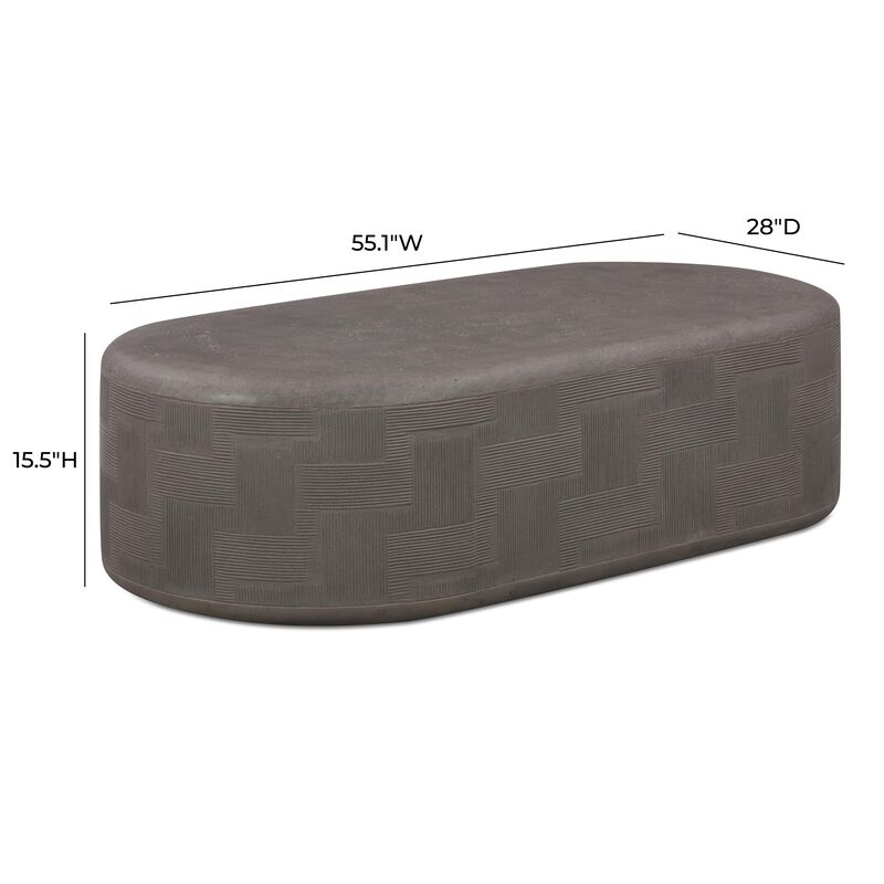 Suraya Concrete Rounded Coffee Table image number 6
