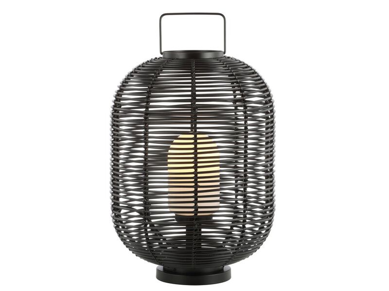Kandella Outdoor Woven Oval Asian LED Lantern
