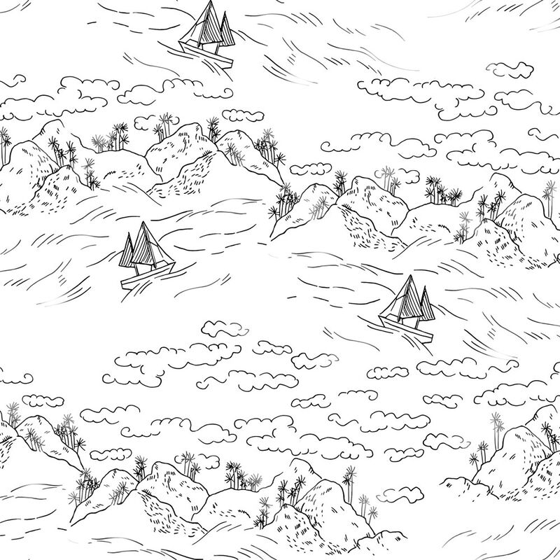 Ocean Toile Peel & Stick Wallpaper image number 0