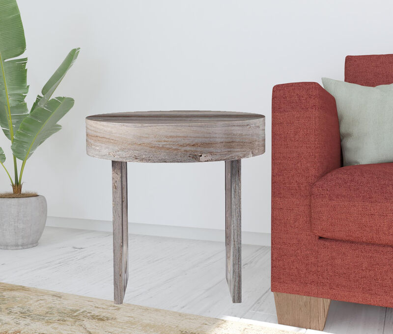 Solid Wood Round Side Table, Ideal for Sofa, Bedside, or Entryway Spaces
