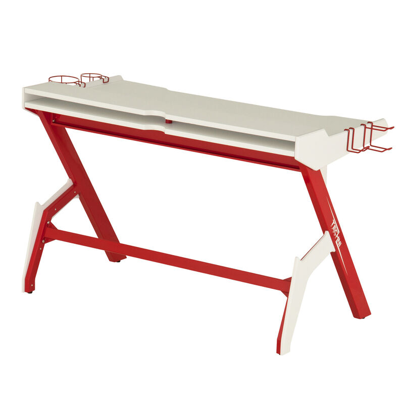 Streamdale Carbon Computer Gaming Desk With Shelving