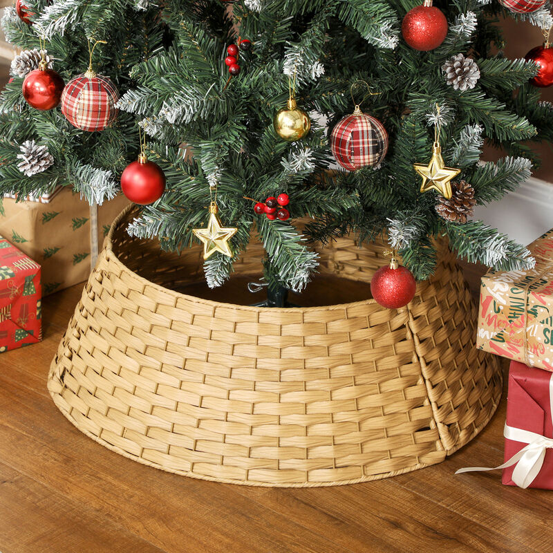 BreeBe 27 Inch Christmas Tree Collar Skirt Plastic Woven Base Cover image number 6