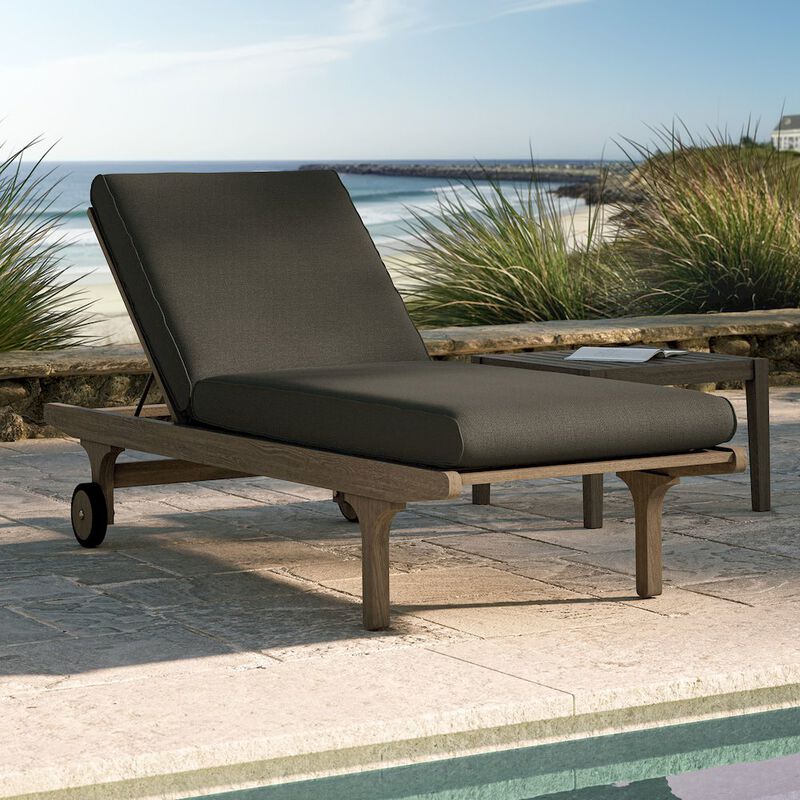 Saratoga Outdoor Patio Teak Chaise Lounge Chair image number 7
