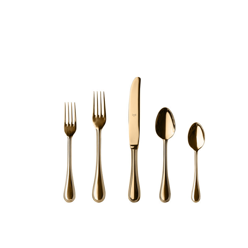 Perla 5-Piece Flatware Set in Gold
