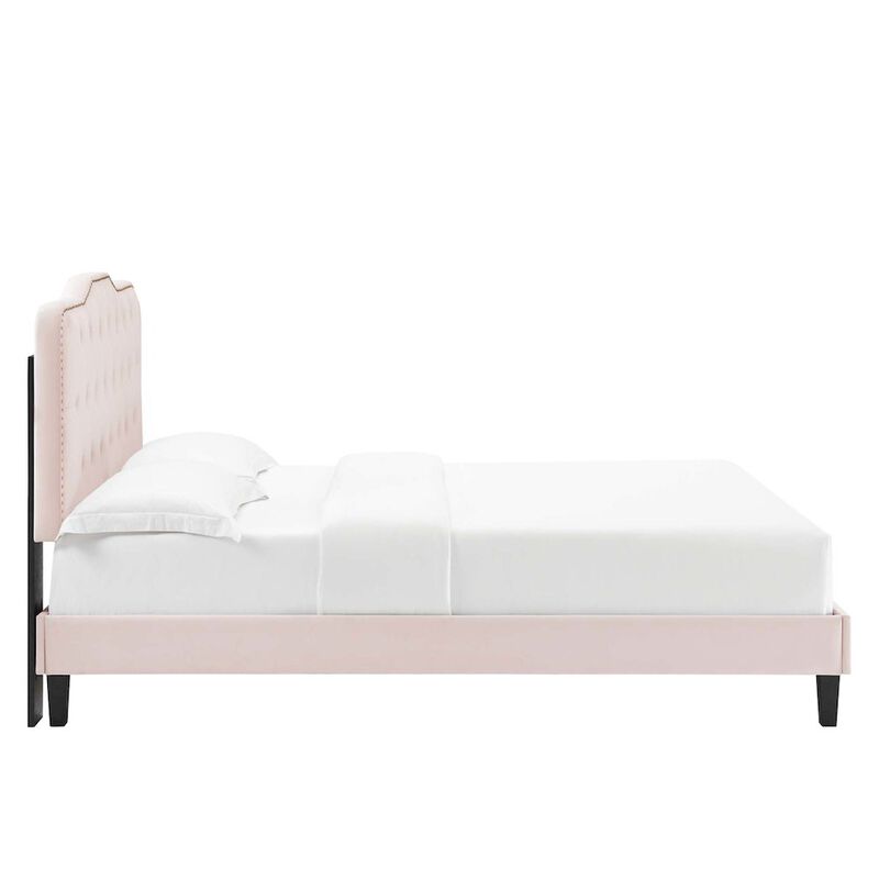 Amber Performance Velvet Queen Platform Bed image number 2