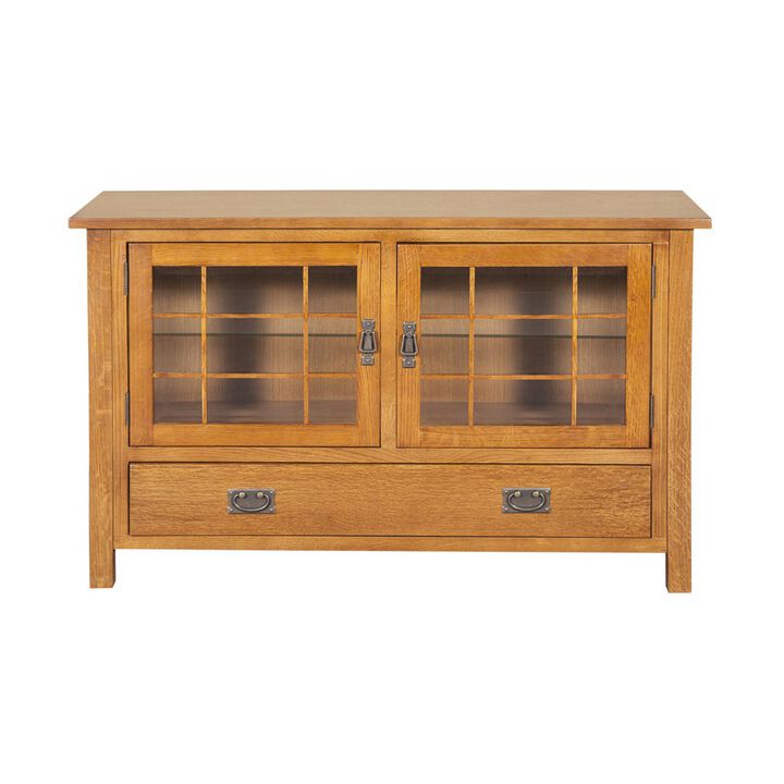 Crafters and Weavers Mission Quarter Sawn Oak 48 Tv Stand - Light Oak