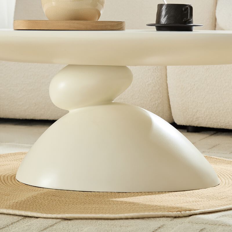 Glibop Lucky Stone-shaped Elliptical Coffee Table image number 5