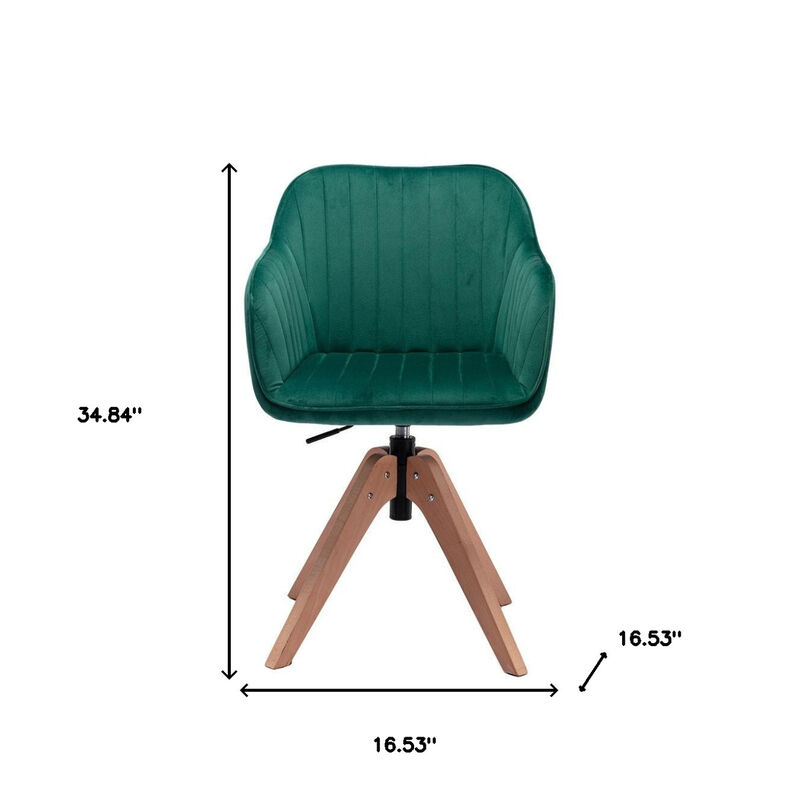 Tufted Velvet and Wood Dining Arm Chair