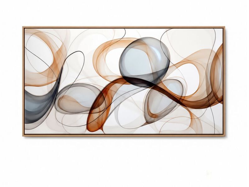 Modern Abstract Wall Art Deep Spiritualism White Brown Canvas Living Room Office image number 0