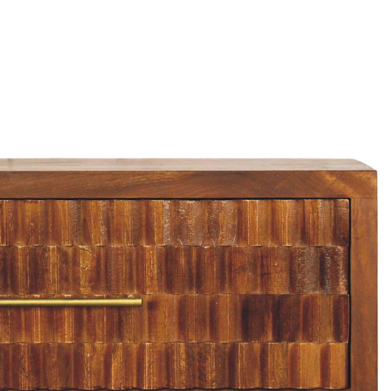 Artisan Furniture Solid Wood Cadiz Carved Chest, Brown image number 3