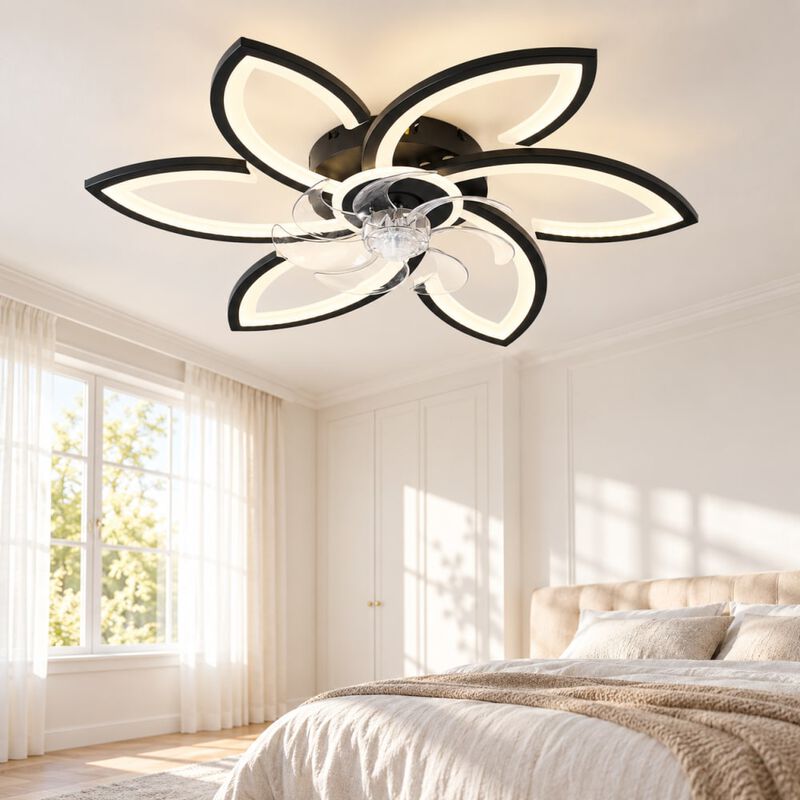 ELEMENT ACE 30-inch Low Profile Flush Mount Ceiling Fan with LED Lights and Remote Control for Kitchen Bedroom Living Room image number 3