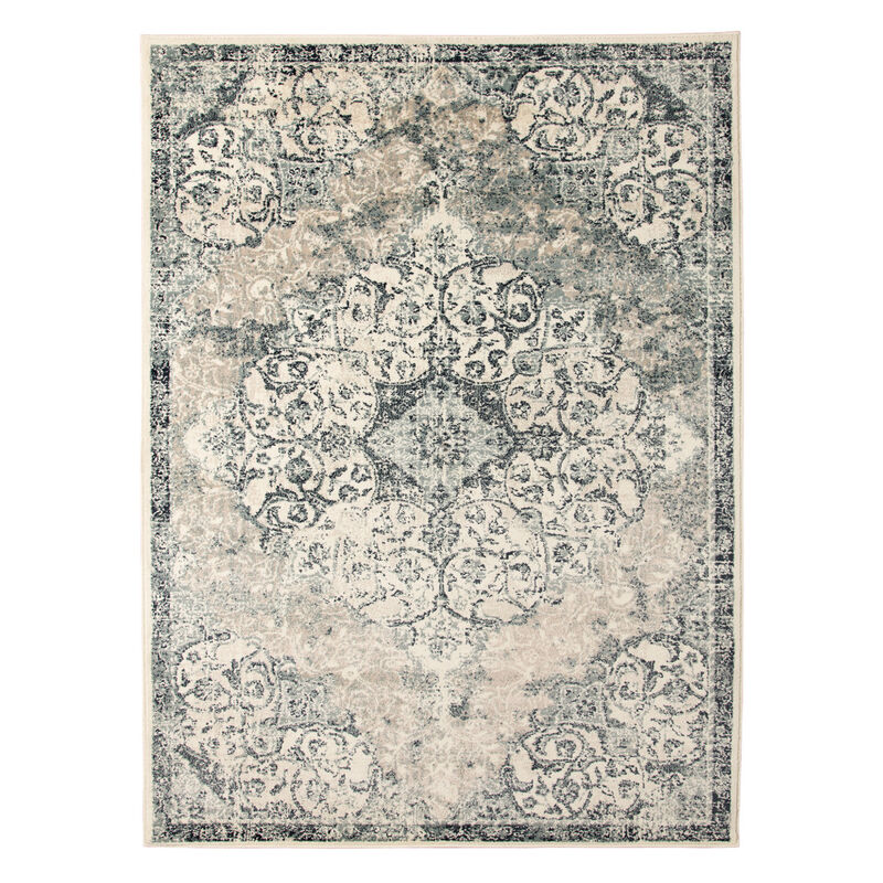HomeRoots Medallion Power Loom Area Rug image number 0