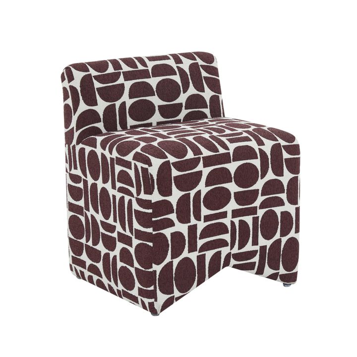 Casafoyer Pippa Merlot Geometric Weave Stool