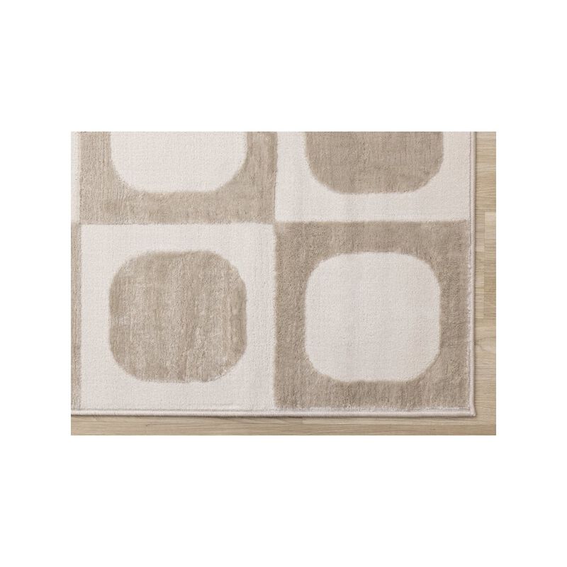 Novelle Home Logan Beige Cream Soft Mid-Century Modern Rug, 5'3 X 7'7 image number 5