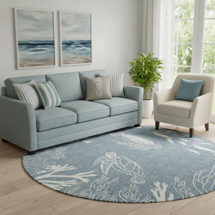 HomeRoots Nautical Round Rug