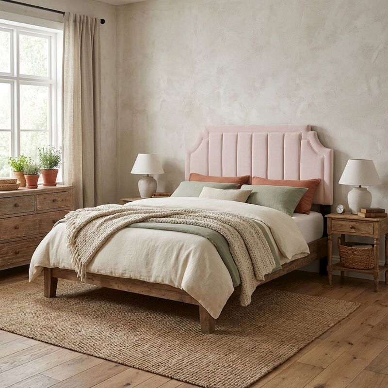 Channel Tufted Velvet Full/Queen Headboard with Performance Fabric Upholstery image number 2