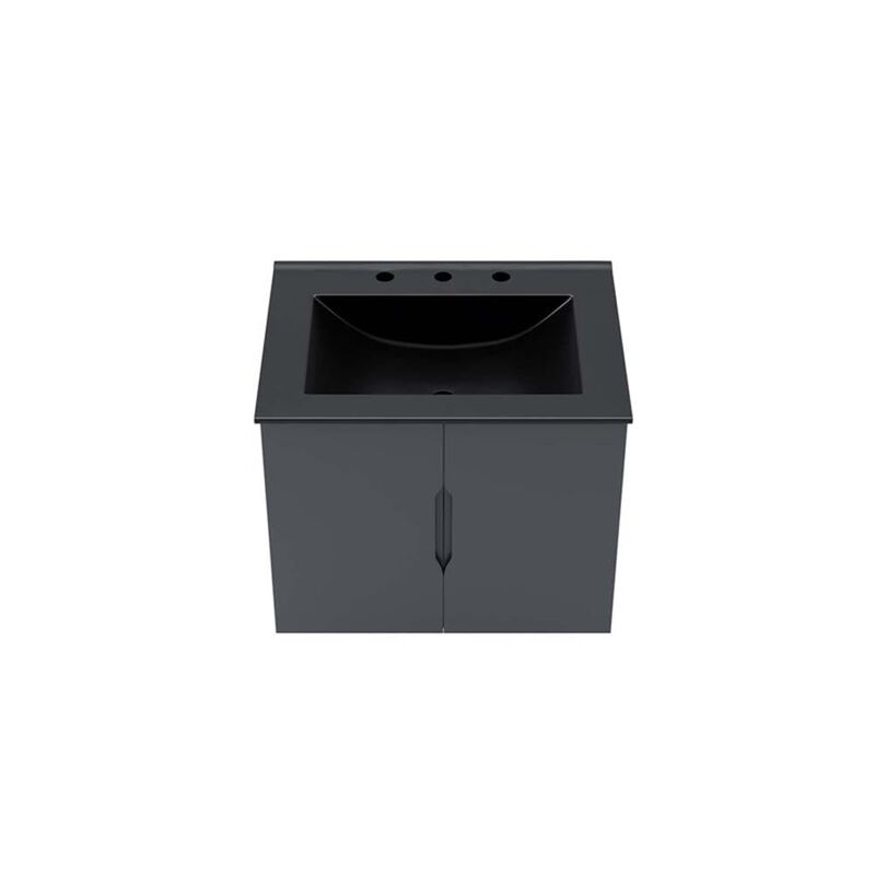Modway Vitality 24" Bathroom Vanity, 24 Inch, Gray Black image number 3
