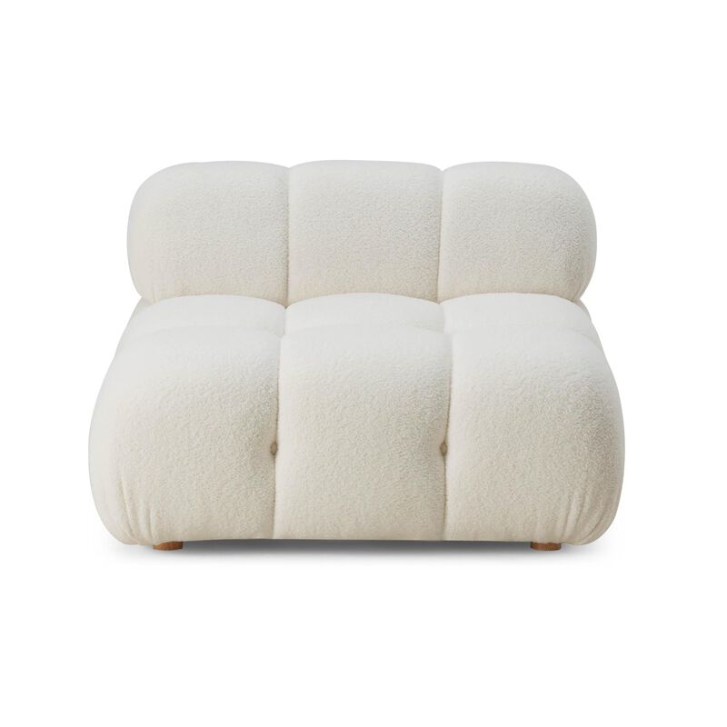 Casafoyer Calliope Cream Vegan Shearling Modular Armless Chair image number 3