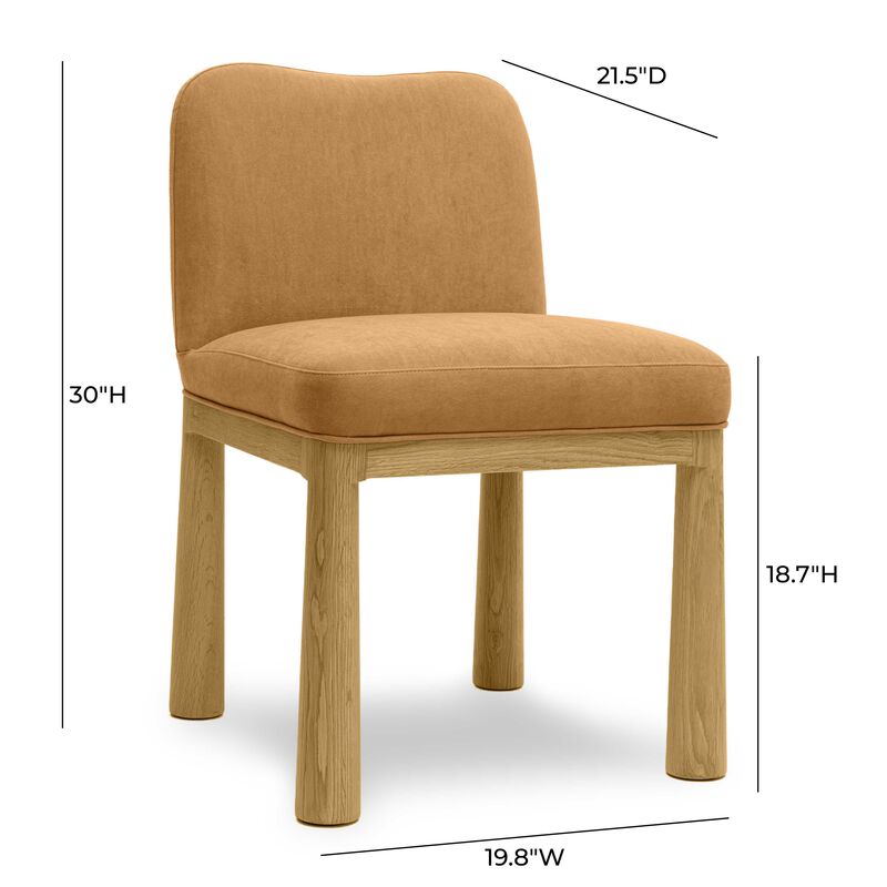 Tiara Cream Velvet Oak Dining Chair