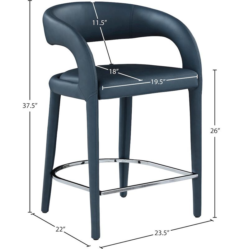 Meridian Furniture Sylvester Vegan Leather Stool
