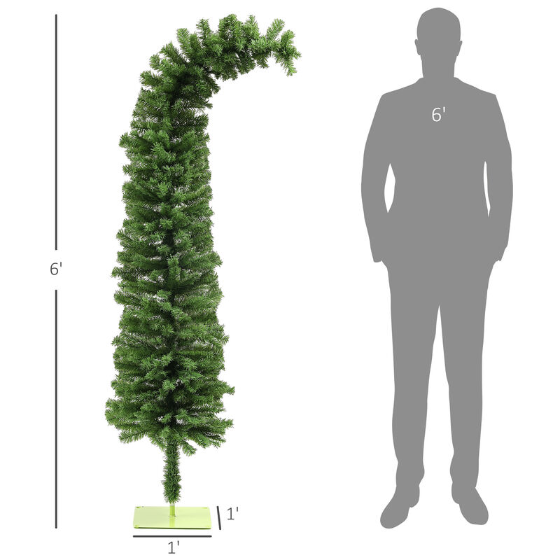 BreeBe 6 ft Whimsical Pencil Artificial Christmas Tree with 400 Branch Tips image number 2