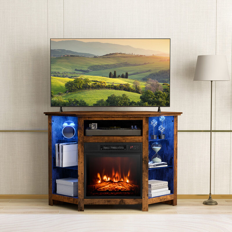 Modern TV Stand with LED Lights &ndash; Entertainment Center for Living Room Storage image number 1