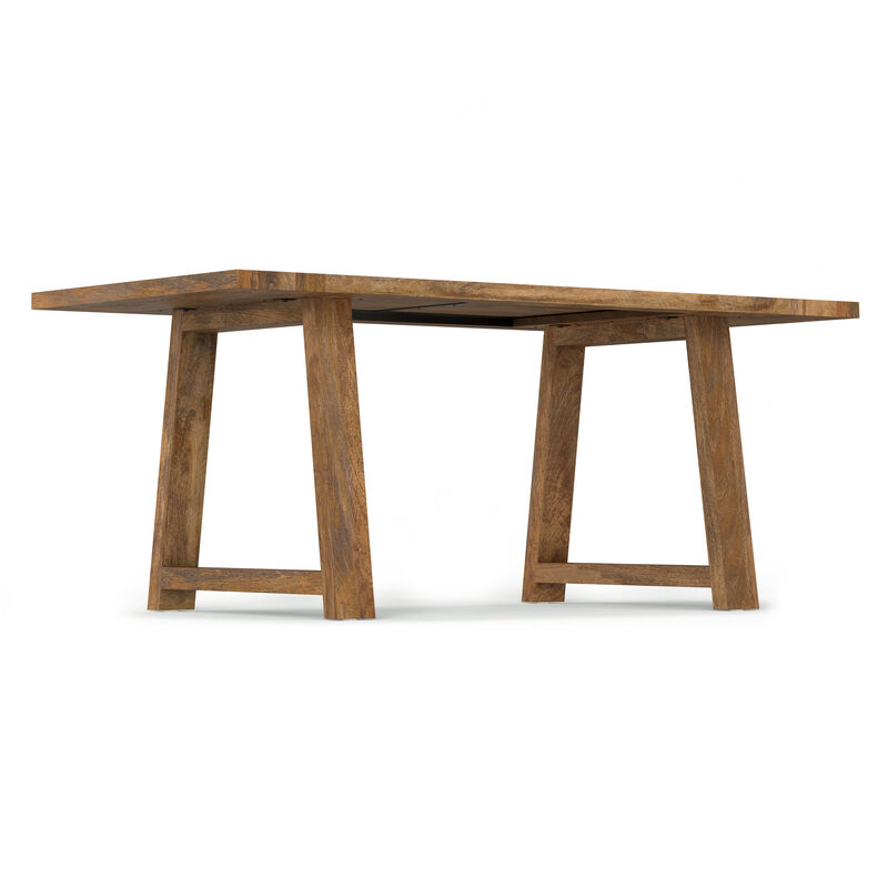 Whitley 72 inch Wide Solid Mango Farmhouse Dining Table in Burnt Wax