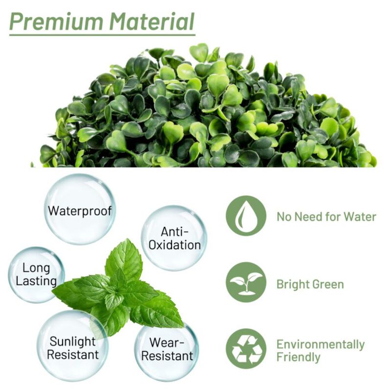 Hivvago 30 Inch Artificial Topiary Triple Ball Tree Indoor and Outdoor UV Protection