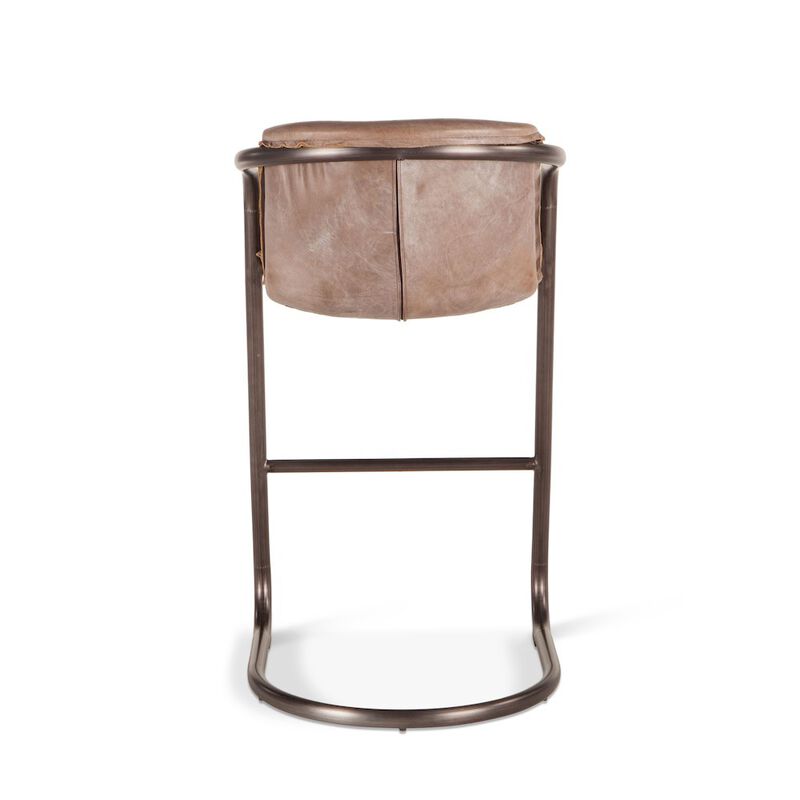 World Interiors Chiavari Bar Chairs in Jet Brown Leather and Steel