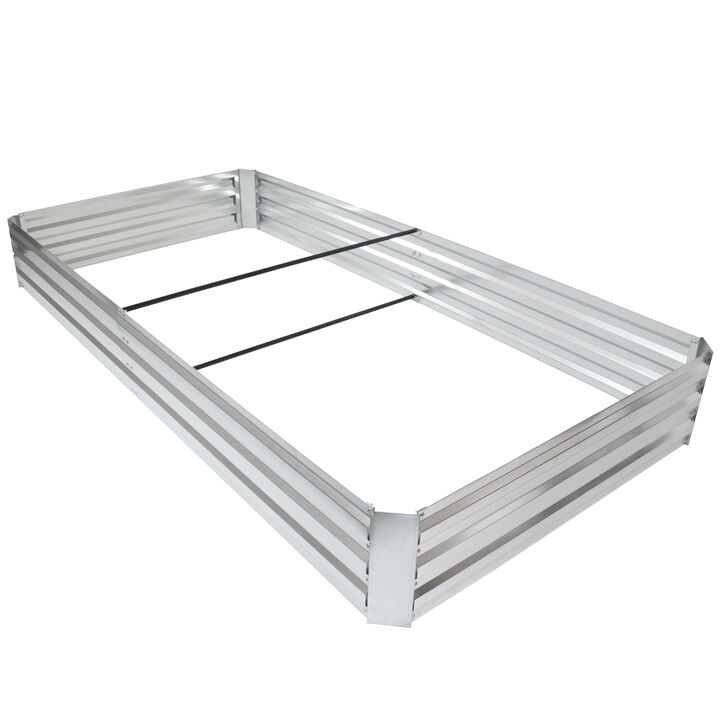 4 x 8 ft Galvanized Steel Rectangle Raised Garden Bed